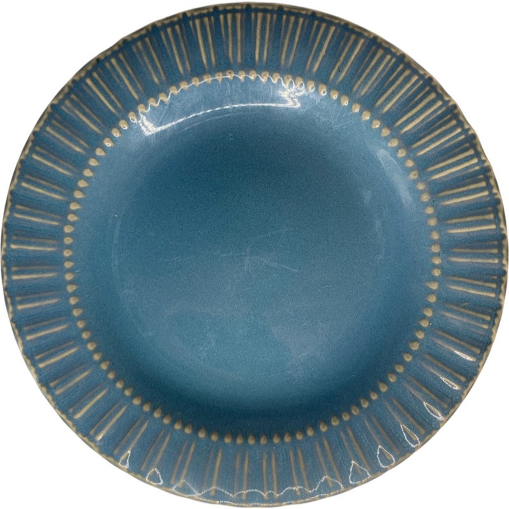 2pc Bombay & Company Raised Dots Embossed Salad/Dessert Plates 8.5”